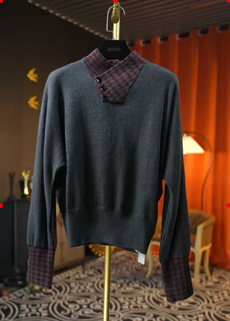 【释上•SHISARIG】假两件针织衫新款春秋打底内搭毛衣慵懒高级感