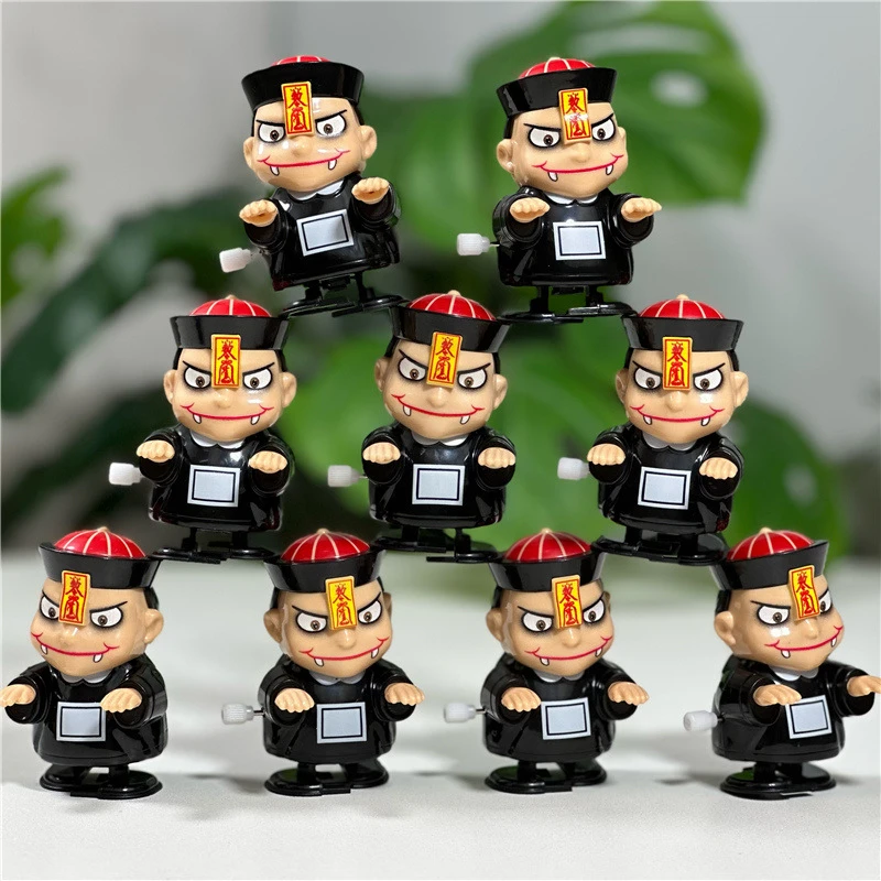 复古怀旧中国小僵尸万圣节办公室摆件稀奇奇特发条僵尸解压玩具