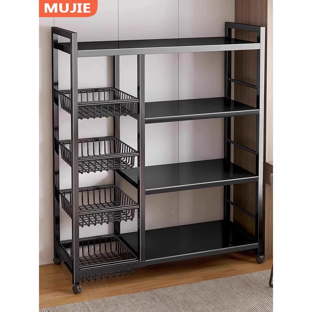 日本厨房置物架落地多层家用蔬菜收纳架多功能杂物架客厅