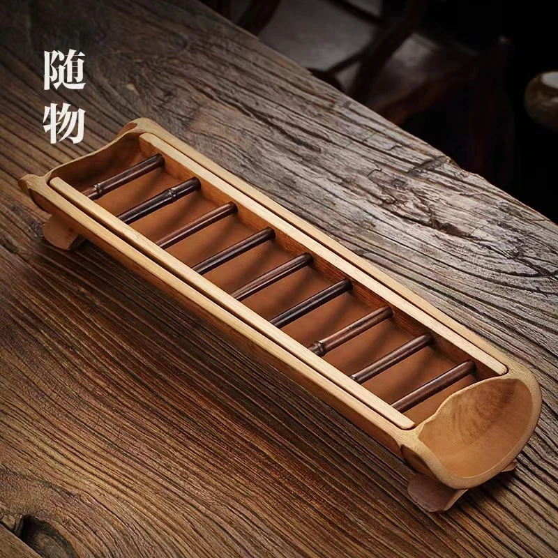 竹制茶杯架晾干沥水茶点盘茶具收纳架晾杯置物架杯托功夫茶道配件