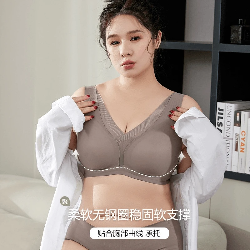 天使围全罩杯大码大杯深V性感无钢圈女士内衣G007