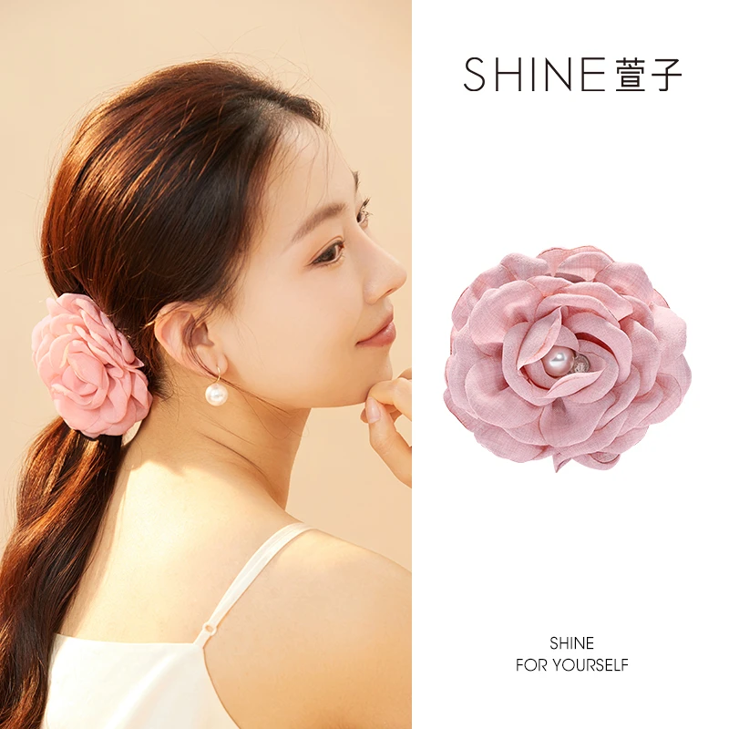 萱子气质时尚轻奢小众超仙甜美粉色抓夹【品牌直营】