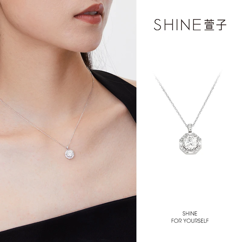 链子925银合成锆石 萱子轻奢优雅闪耀气质时尚小项链【XZ】