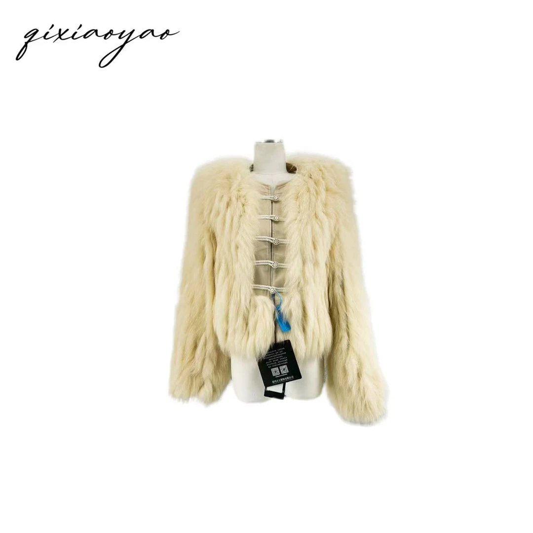 白色 2023秋季新款轻奢狐狸毛外套#WWDTZ22599
