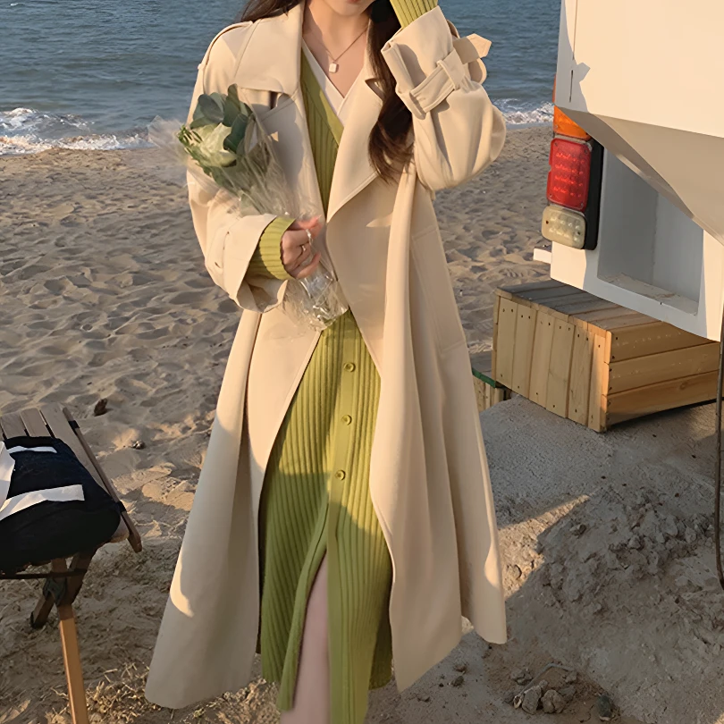 风衣外套女中长款秋季2024新款英伦风小个子气质宽松今年流行大衣