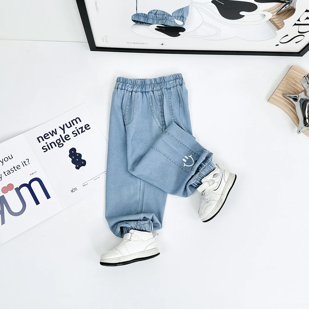 童装男童薄牛仔长裤夏季2024新款中大儿童洋气D-CXF3283悠悠童话