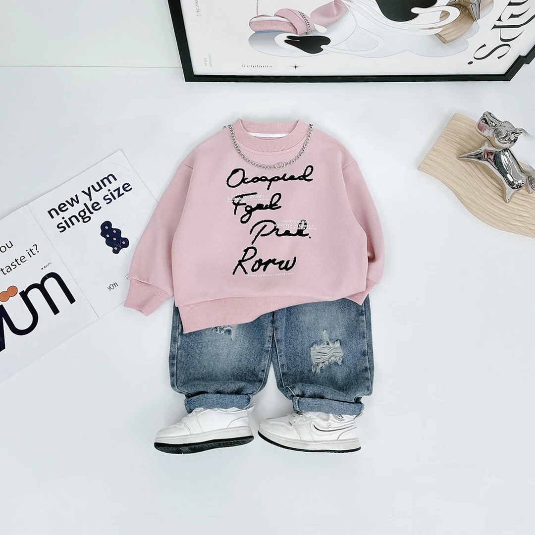 儿童卫衣长袖2024新款男童春秋萌娃穿搭潮D-ZB24059悠悠童话童装