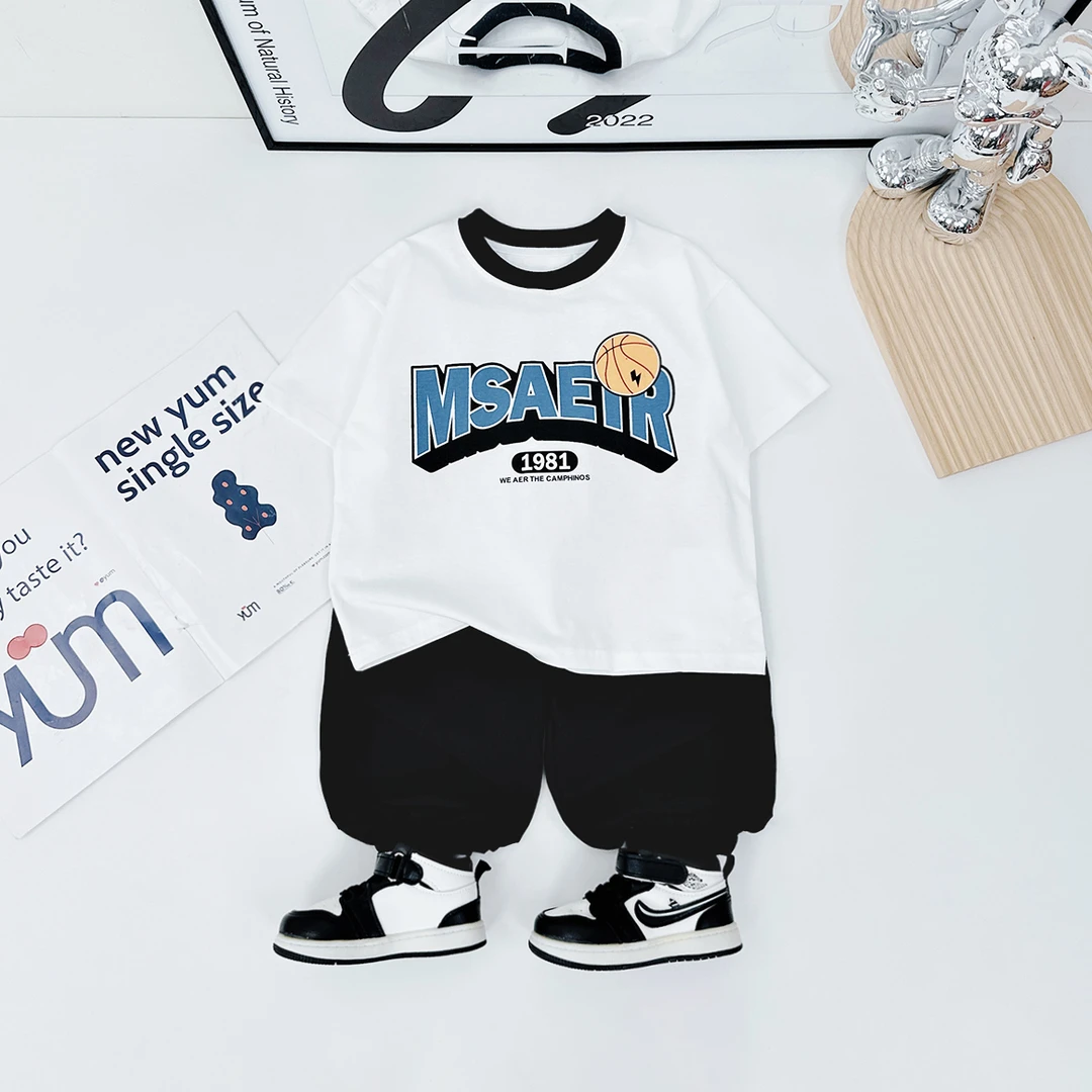 童装男童夏装套装夏季2024新款中大儿童休闲两件套潮流D-DM25872