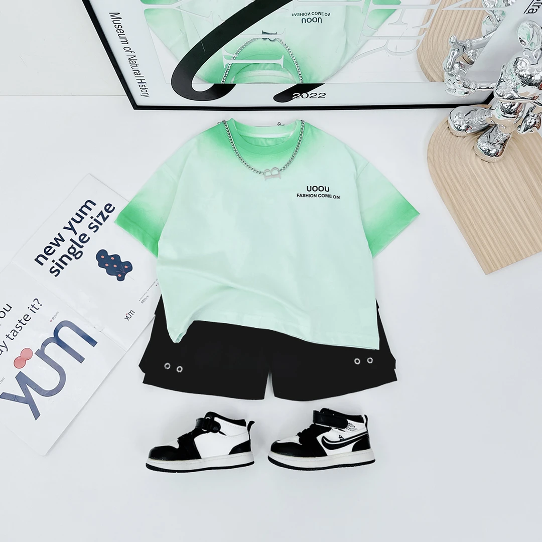 童装男童短袖T恤夏季装2024新款中大儿童宽松D-BQ24232P悠悠童话