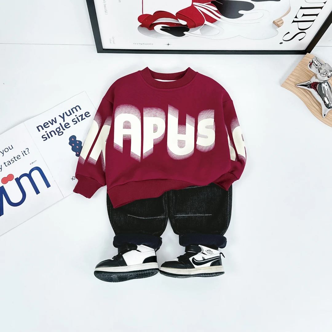 儿童卫衣加绒款长袖2024新款秋冬装男童 D-DMD7137 悠悠童话童装