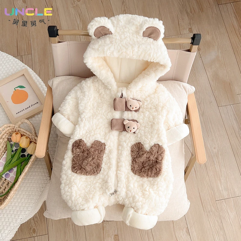 婴儿冬季衣服男女宝宝连体衣加绒宝宝连体衣加绒加厚冬季