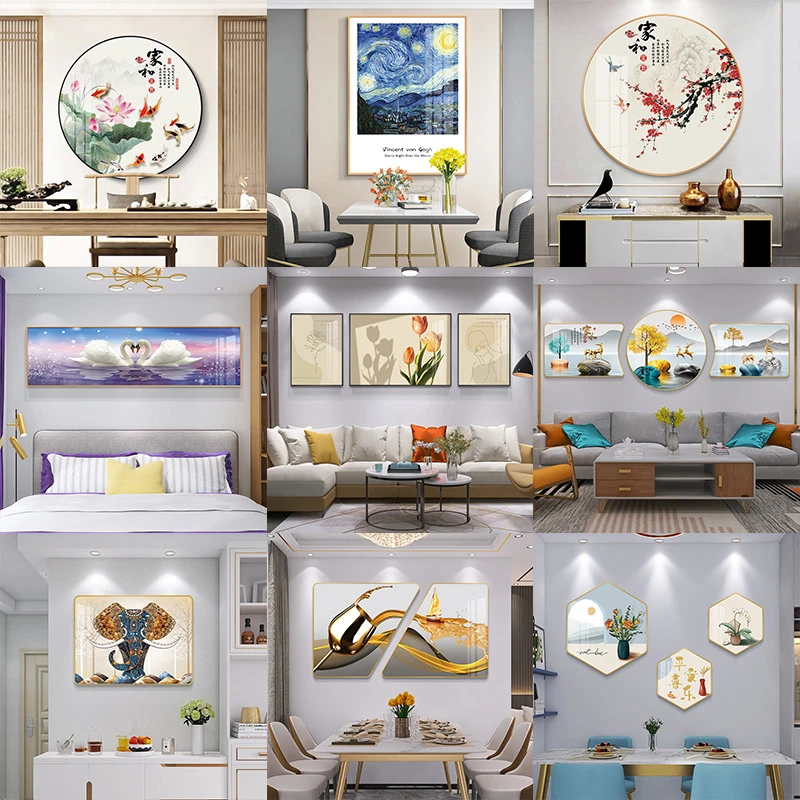 【福利】晶瓷画镶钻餐厅客厅装饰画现代简约玄关过道床头水晶挂画
