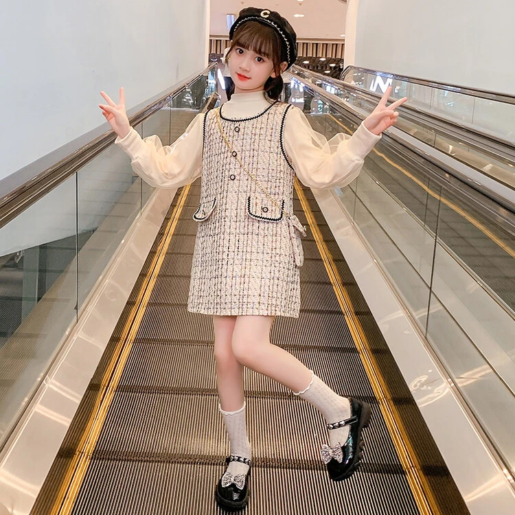 秋季新款背心时尚连衣裙新款2024新款休闲小香风甜美洋气两件套装