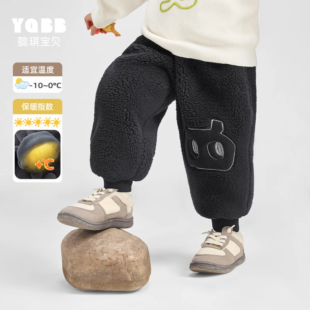 男童长裤秋冬男大童加绒休闲裤冬季宝宝新款保暖童装儿童加厚冬装