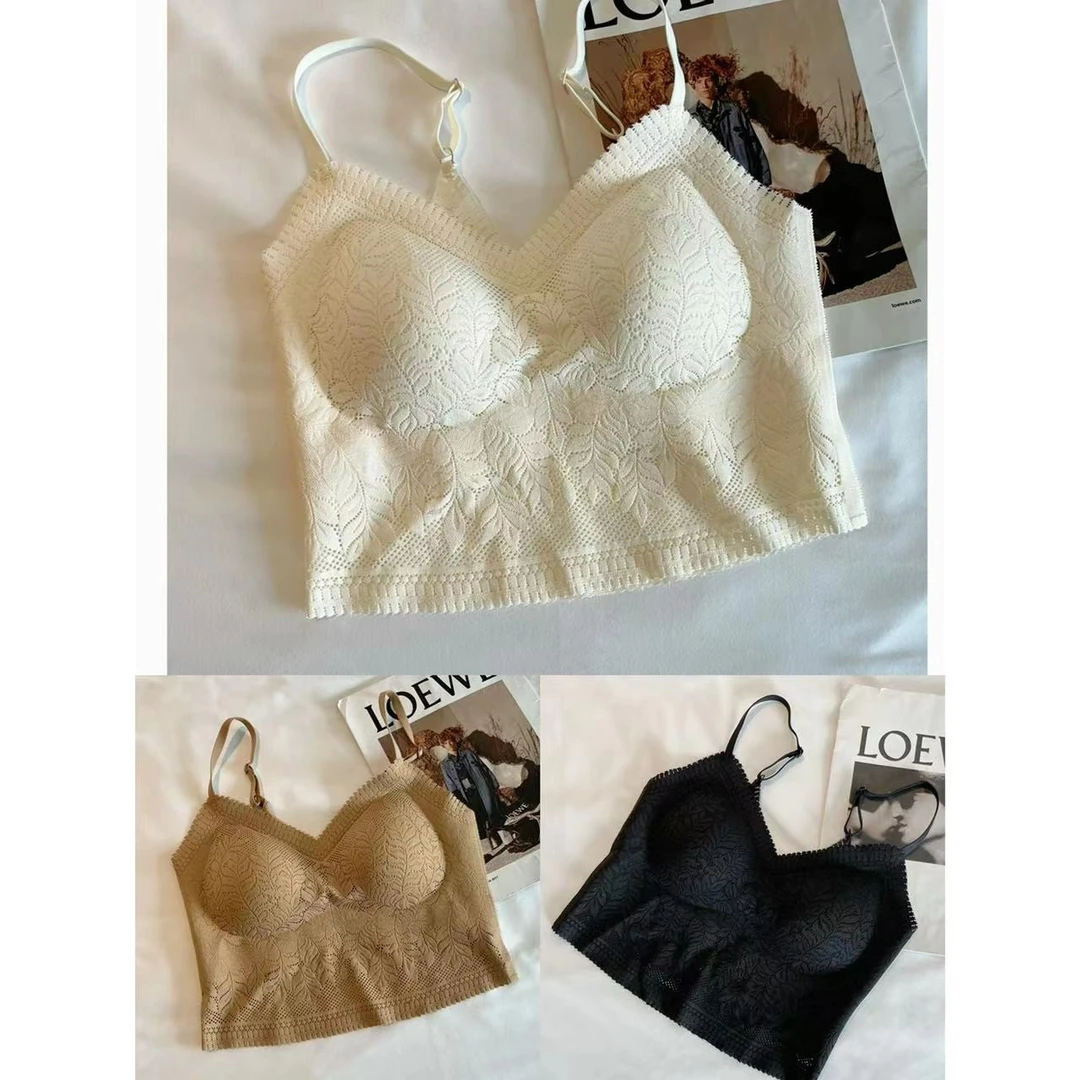 YUE 温柔浪漫蕾丝背心时尚内搭美背0136