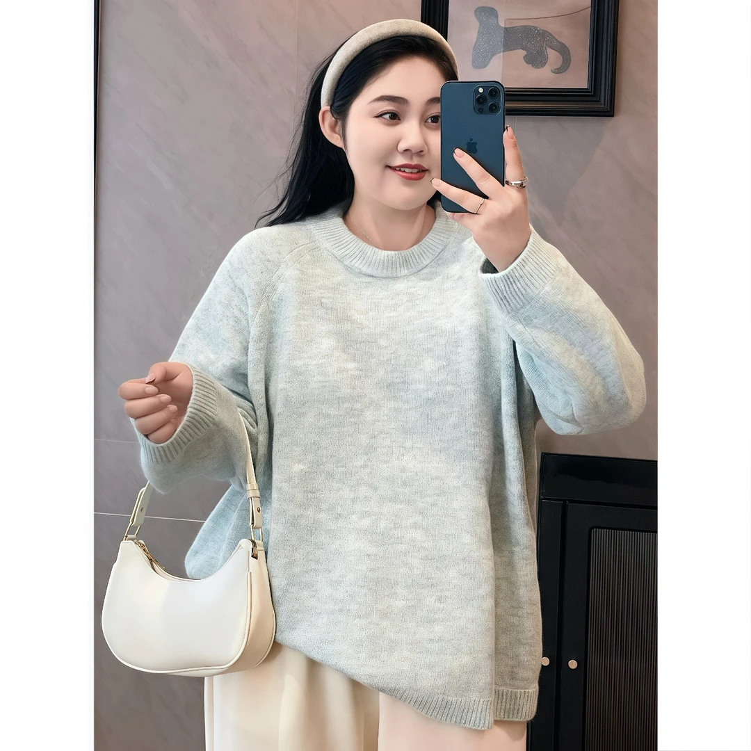 慵懒欧尼 / 温暖风细腻套头毛衣6892花契200斤胖mm冬季休闲时尚