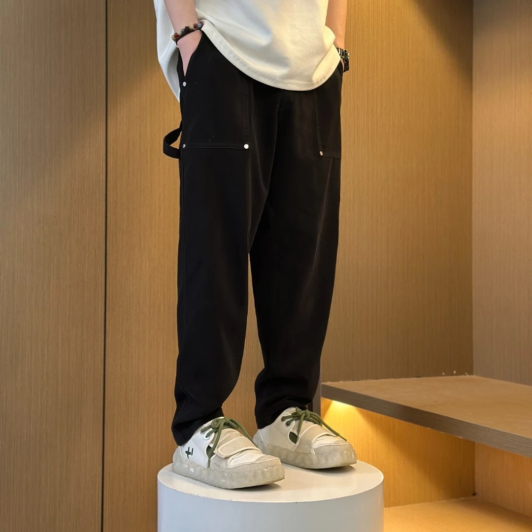国潮水洗百搭微锥伐木裤【赠腰带】 潮流春秋耐磨工装裤男休闲裤
