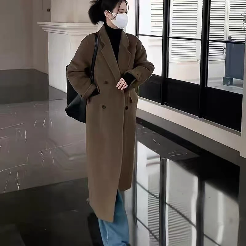 【大衣】秋冬季加厚大衣外套显瘦气质宽松女装9163[SX]J