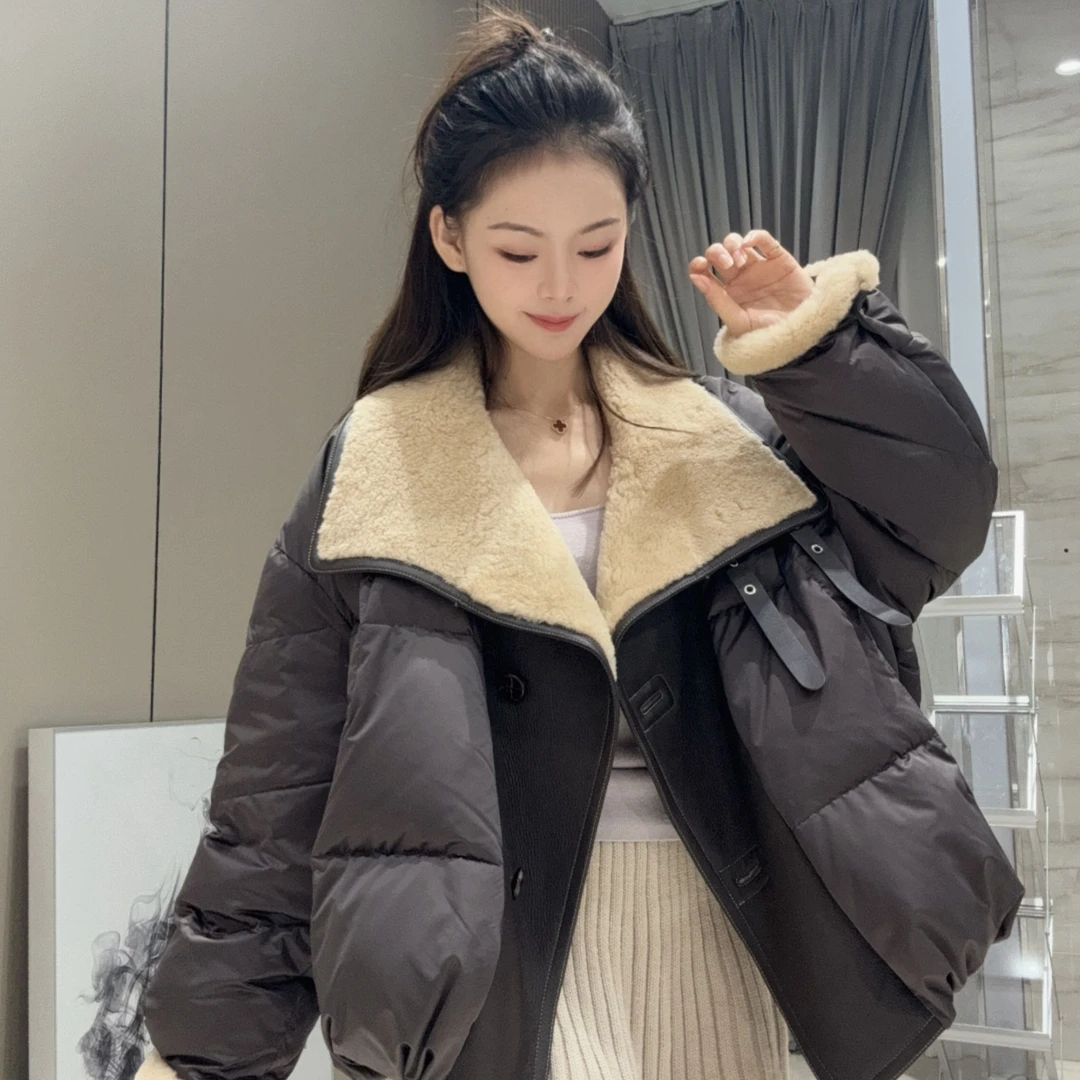 KL/蔻吕-B1471莎莎精选时（巧克力骑士）鹅绒皮草慵懒大牌外套