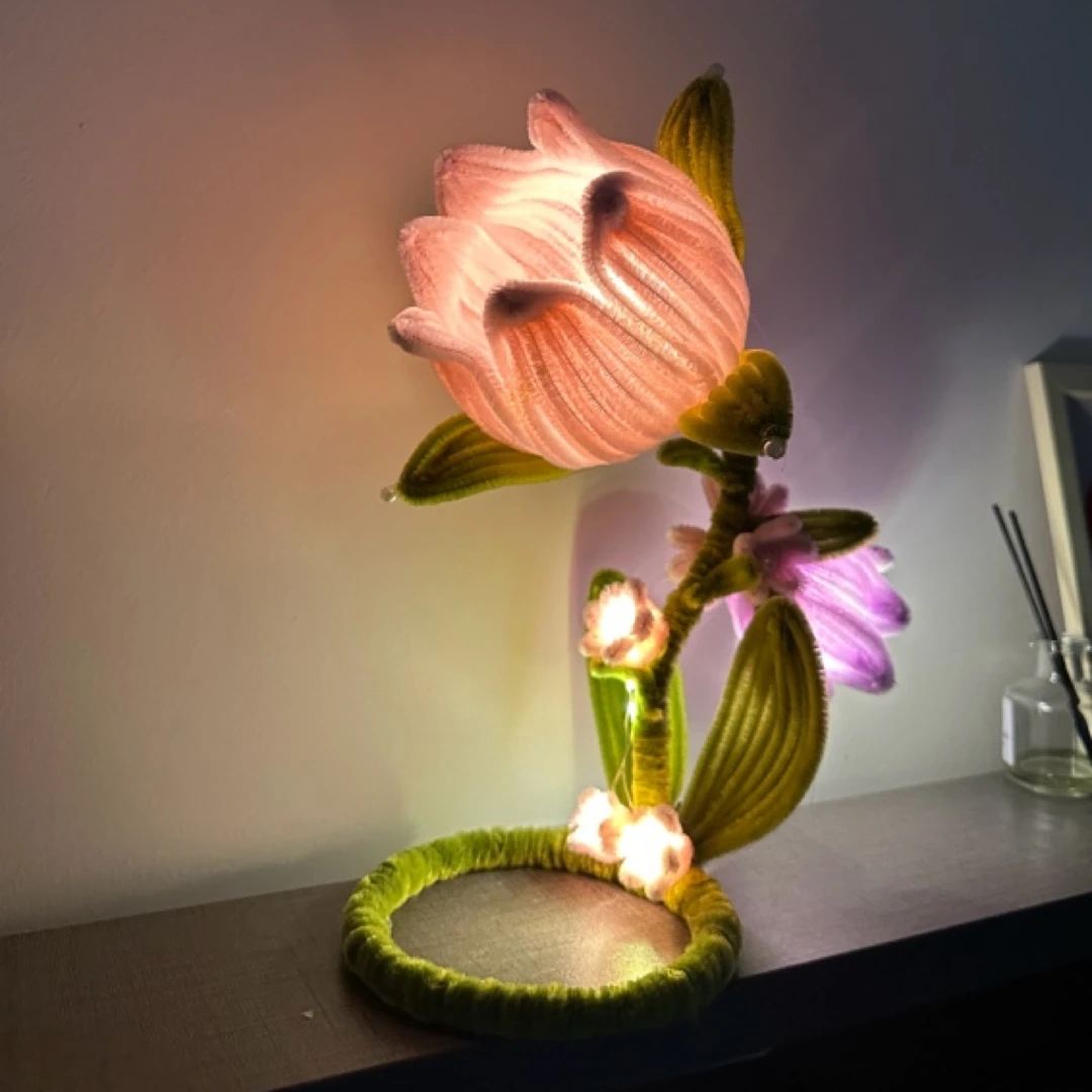 铃兰花灯材料包手工DIY创意制作扭扭棒手工 灯加密毛根（非成品）