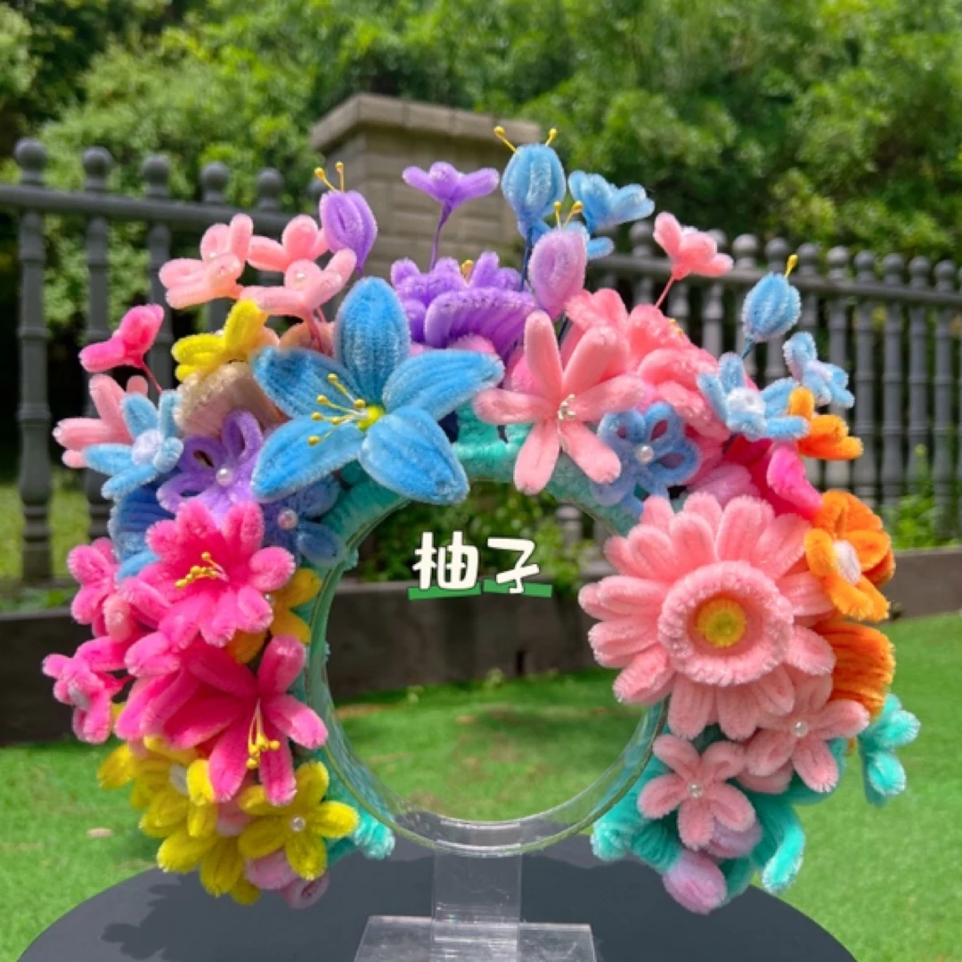 浔埔簪花女超仙扭扭棒手工 DIY材料包中式古风蟳蜅仙女鲜花头箍