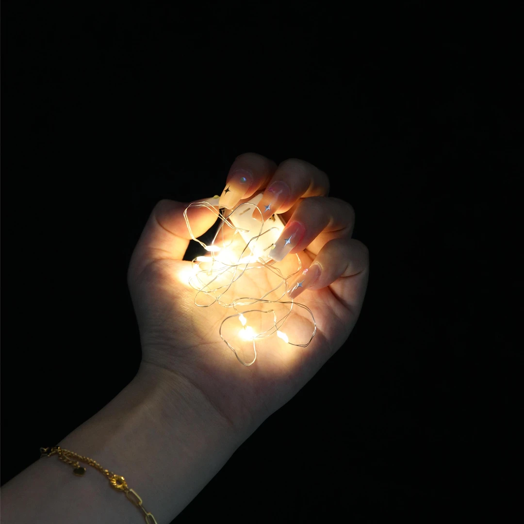 【花寻礼韵】LED铜丝灯100个套装鲜花花束装饰灯带铜线灯串纽扣电池