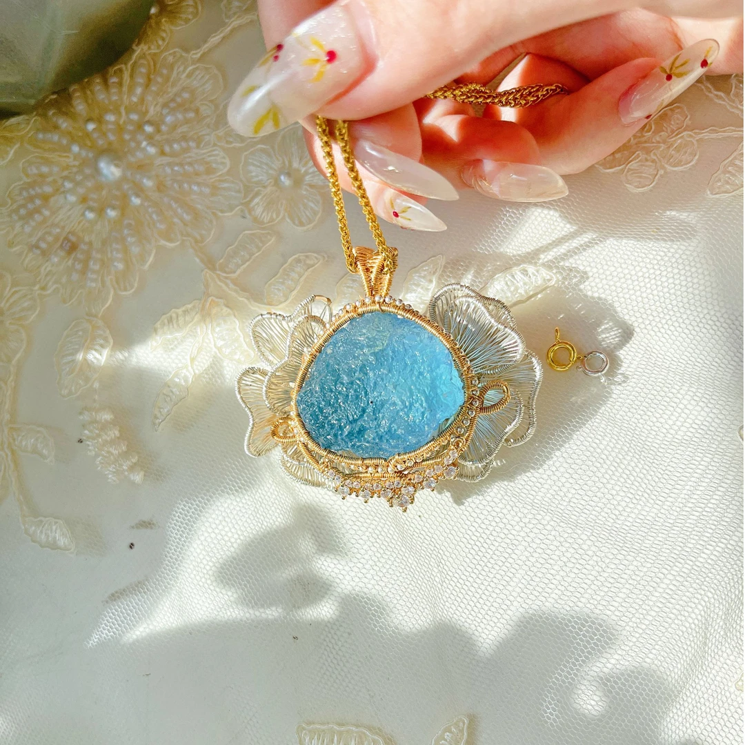 【定制】魔鬼蓝手工编织项链