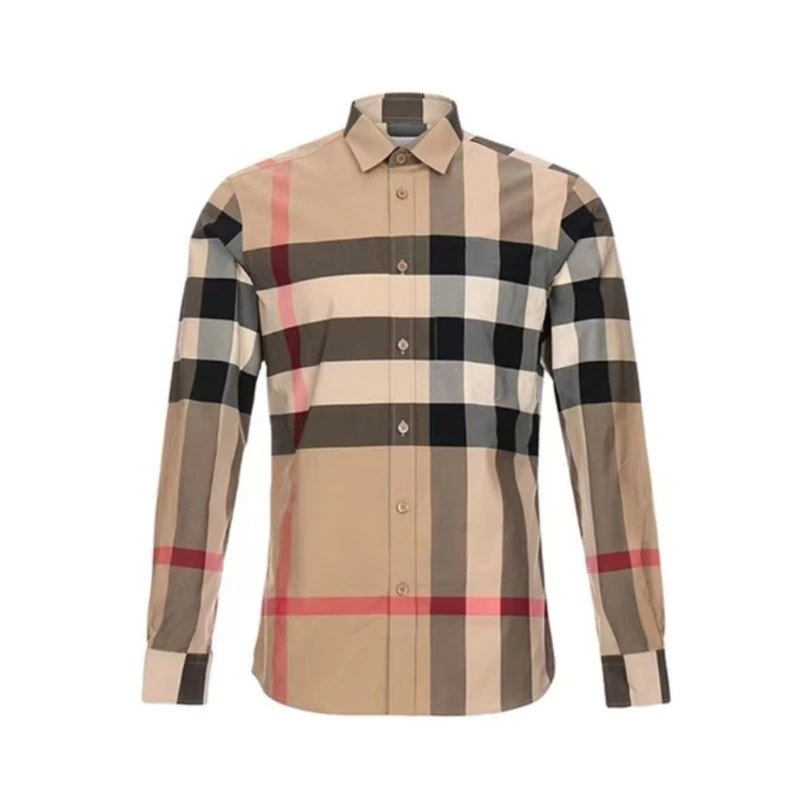 全新未使用 BURBERRY/博柏利 经典大格纹棉质长袖春夏休闲衬衫