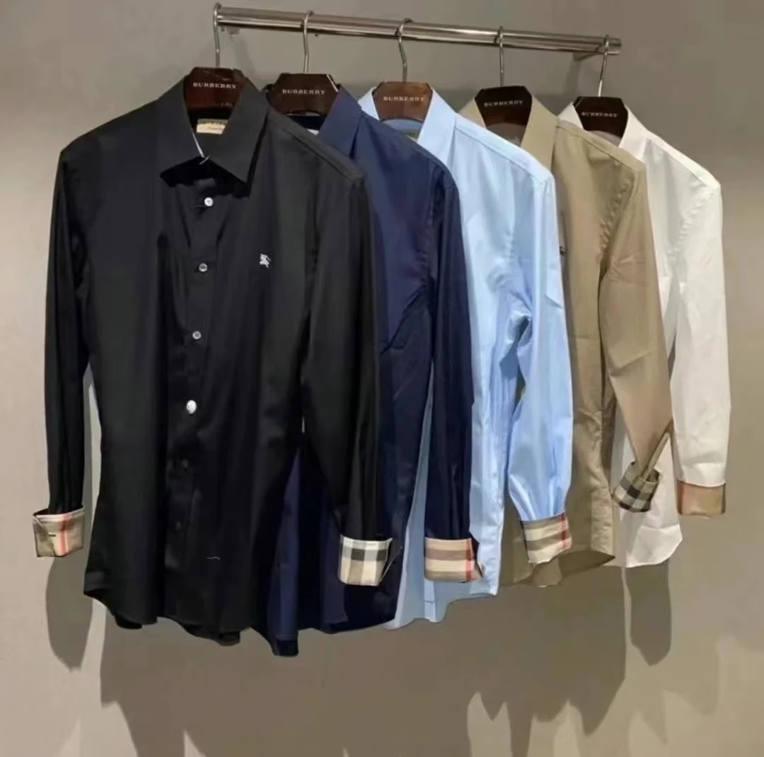 全新未使用 BURBERRY/博柏利 经典战马标长袖衬衫 黑色 藏蓝可选