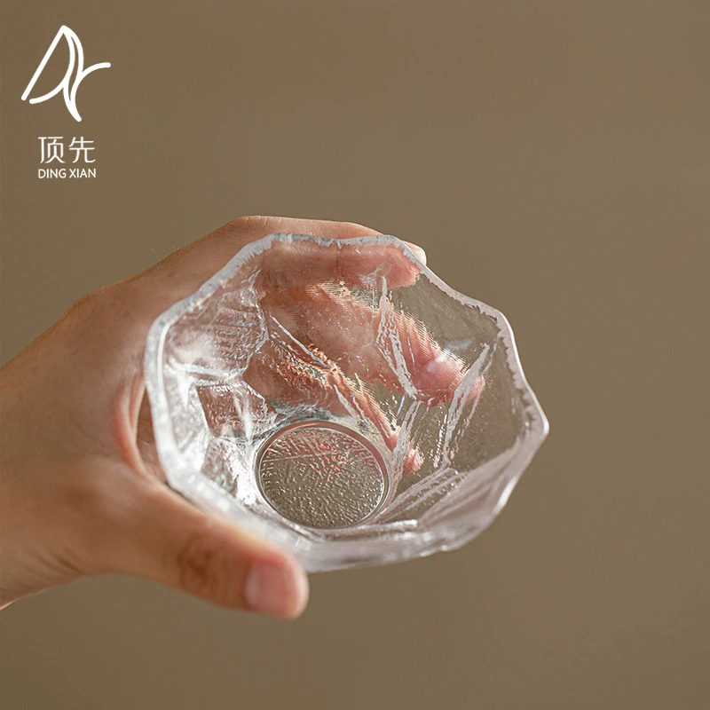 顶先 冰山玻璃冰玄杯主人杯单茶杯功夫茶具耐热透明 A8625