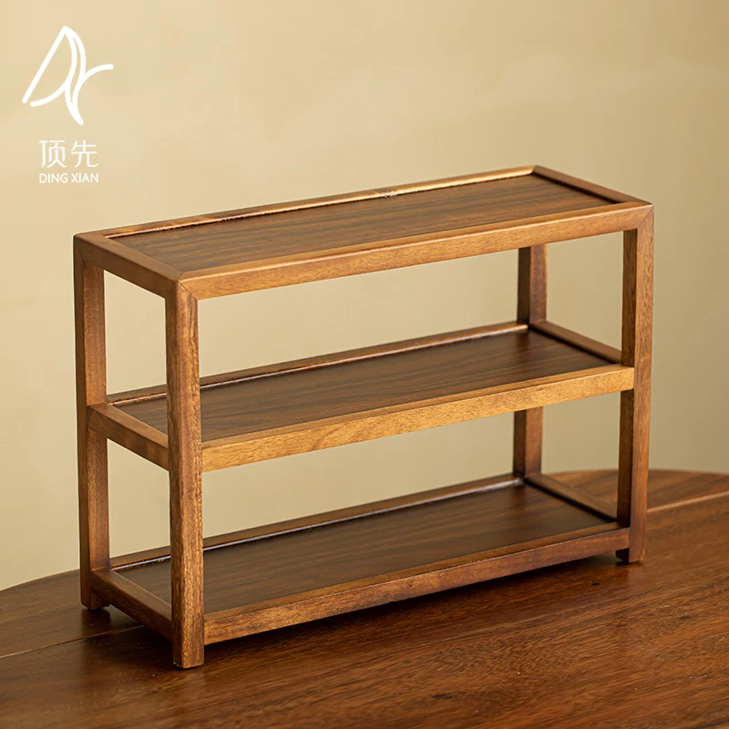 顶先 中式复古博古架茶室家用置物架展示柜收纳架茶道零配 A11170