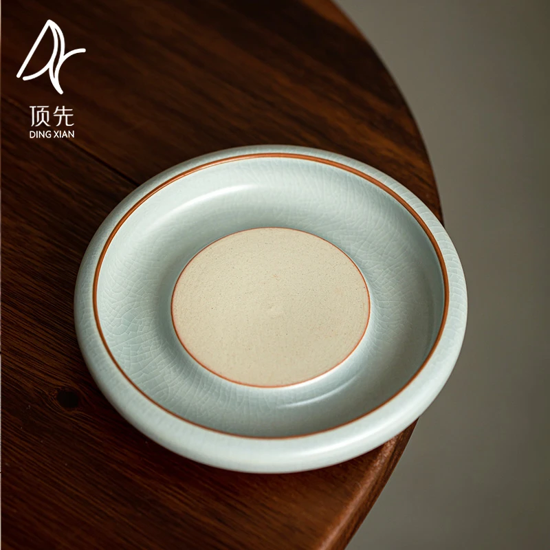 顶先 当代天青汝窑壶承复古茶承壶承干泡台壶托 A2071