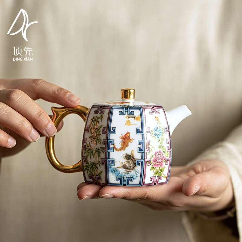当代 顶先 八方聚财茶壶手工描金珐琅彩功夫茶具泡茶 A8059