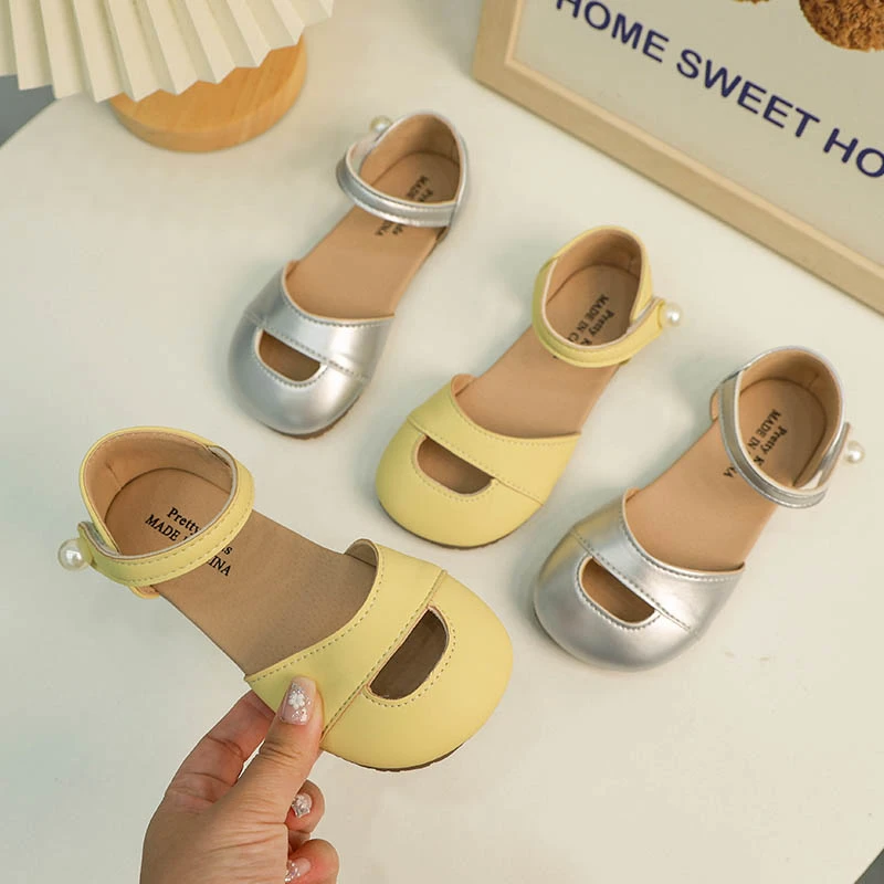 女童甜美可爱新款2024夏季包头单鞋时尚百搭平底软底中大童凉鞋
