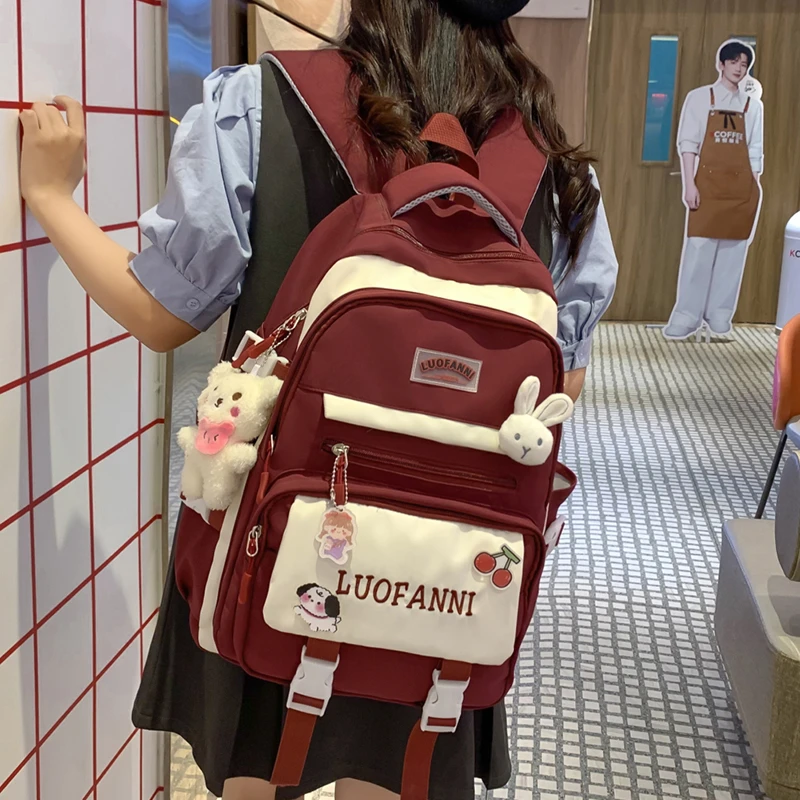 书包女百搭韩版初中生小学生4-6年级减压减负背包轻便潮流双肩包