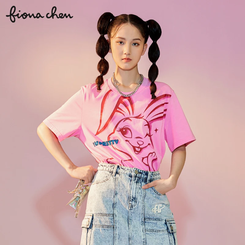 【叶可可专享】FC&mamokiss甜美可爱人鱼兔基础款T恤FWBX83327