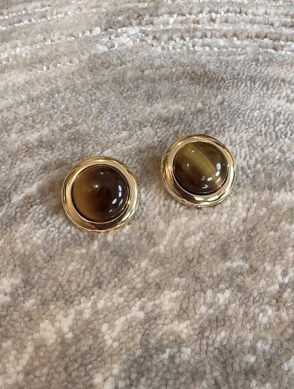 铜合金仿水晶耳饰 【ZQHK】子琪品牌2024新款气质轻奢猫眼石耳环