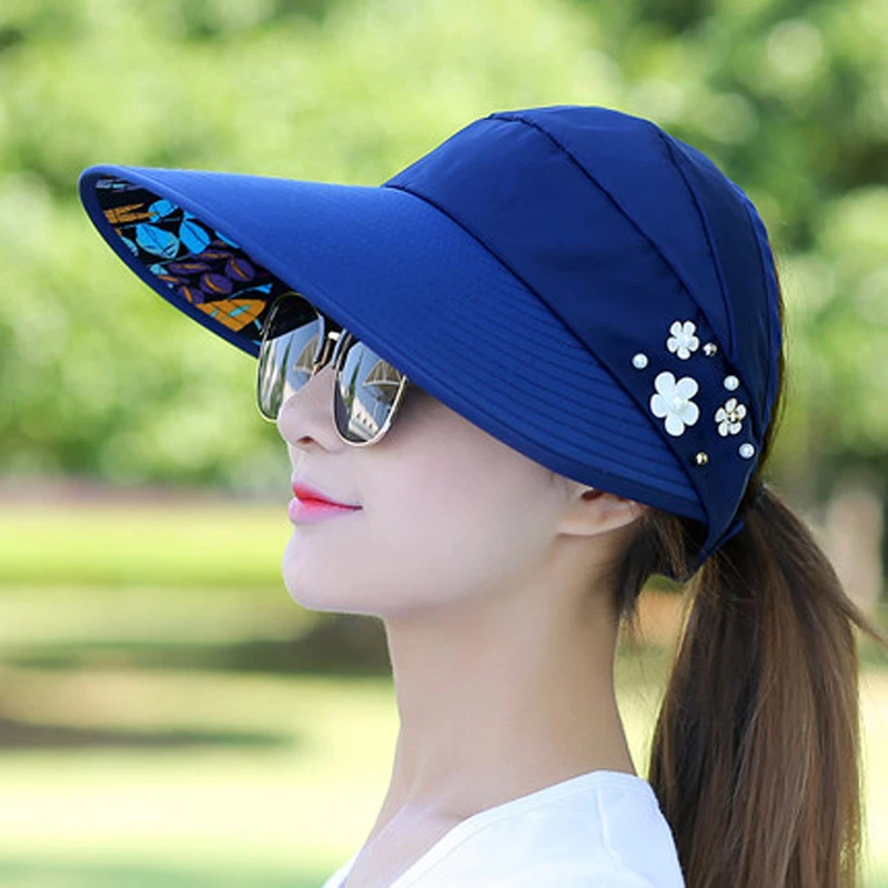 夏季韩版防晒帽女户外出游大帽檐遮阳帽可折叠防紫外线遮脸太阳帽