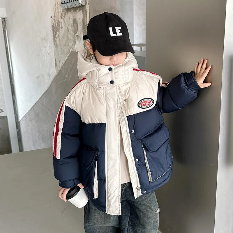 新款男童羽绒服中长款2025新款儿童装冬季加厚90白鸭百搭