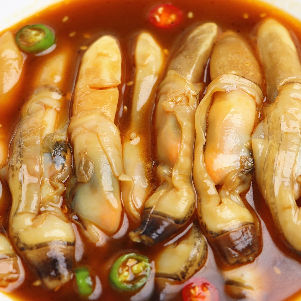 麻辣蛏王肉鲜美肥嫩捞汁海鲜300克/盒*4【顺丰包邮】