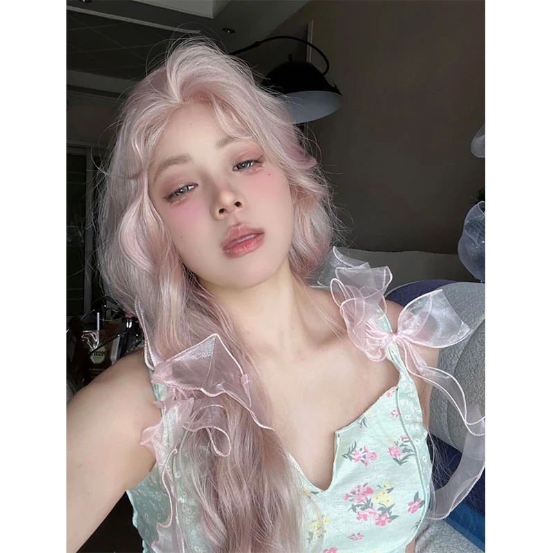 芙芙专属【梦幻芭蕾】假发女小额蕾丝梦幻粉羊毛卷时尚气质蓬松假发