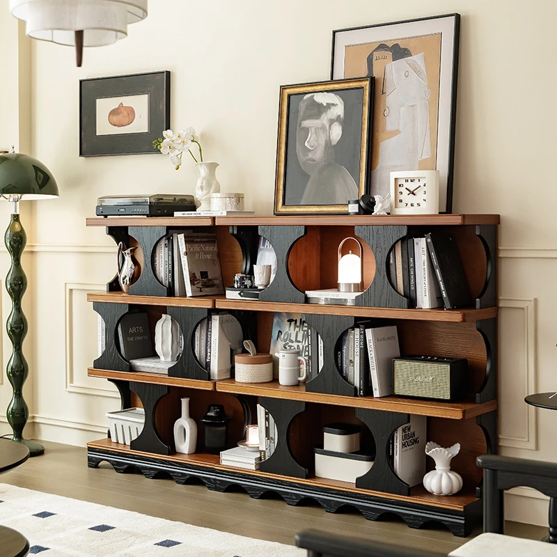 【兰姐专属】哈迪德复古实木展示柜2025新款客厅矮书架半墙书柜电视