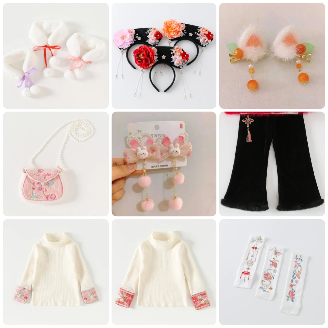 【配饰发饰】国风儿童头饰发卡少女宫廷风演出发夹女童公主可爱古风