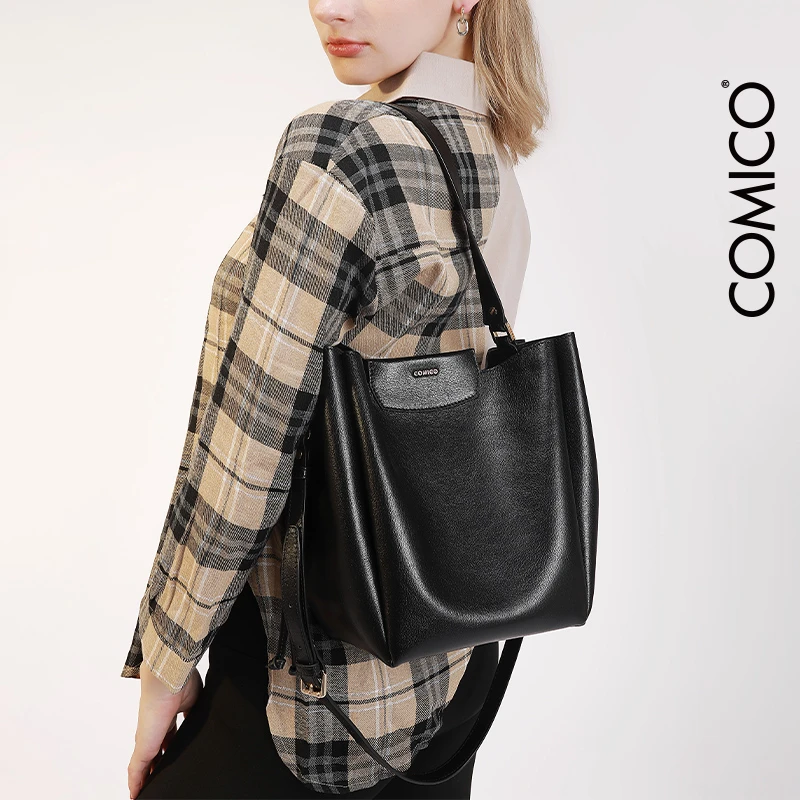 comico/高美高真皮大容量托特包轻奢流行通勤旅游百搭女包D1104
