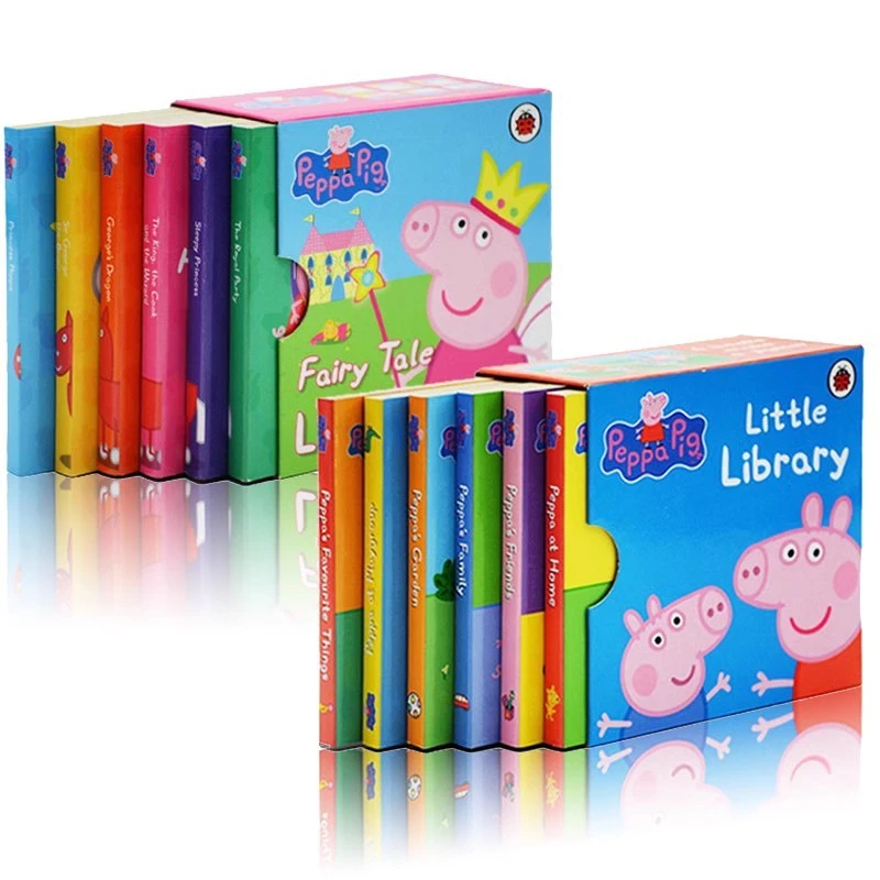 外图小猪佩奇Peppa Pig little Library 儿童启蒙纸板书 礼盒12册