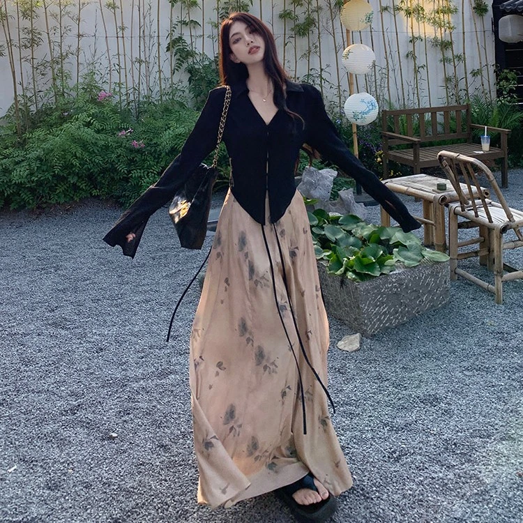 2024爆款女装新中式国风套装显瘦飘带衬衣禅意风裤裙清冷感两件套