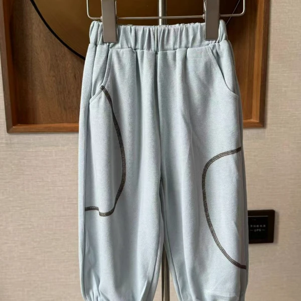 2024年春款小童男女宝时尚洋气紫色蓝色百搭卫裤