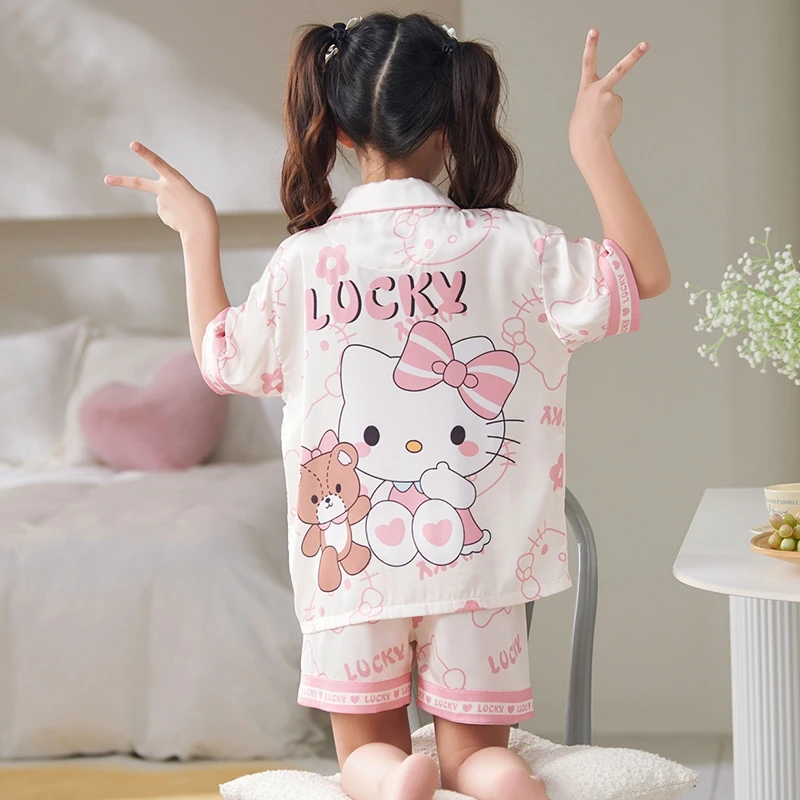 bejirog/北极绒女童夏季空调服中学生短袖冰雪丝居家儿童睡衣