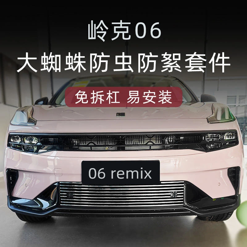 适用于领克06 remix前脸中网外观改装配件专用防虫网装饰汽车用品