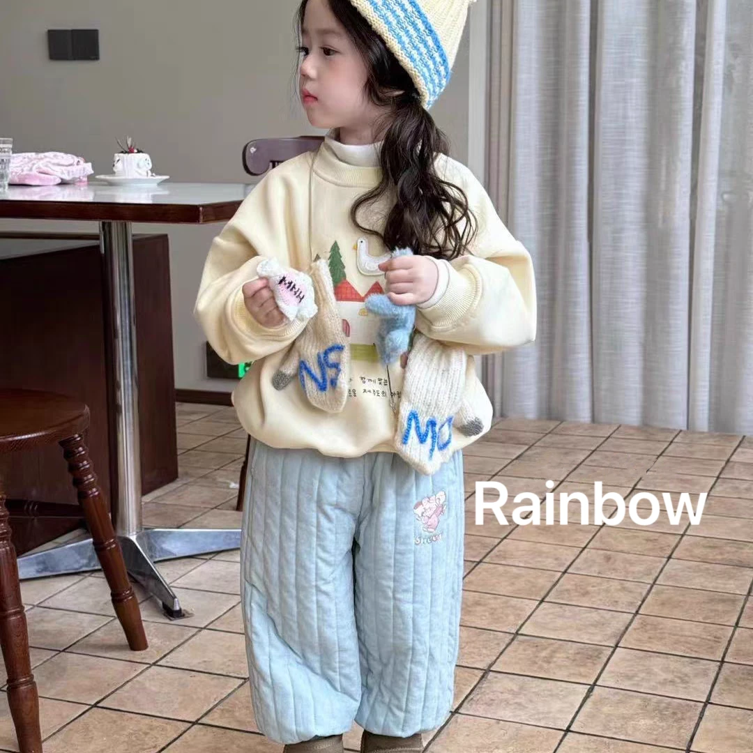 【Rainbow】2024深秋款奶黄包卫衣裤子套装-68011